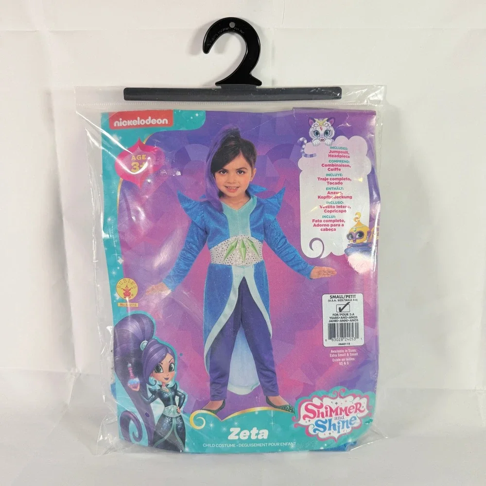 Shimmer and Shine Zeta Costume Dress Headpiece Girls S 4 6 Rubies NWT